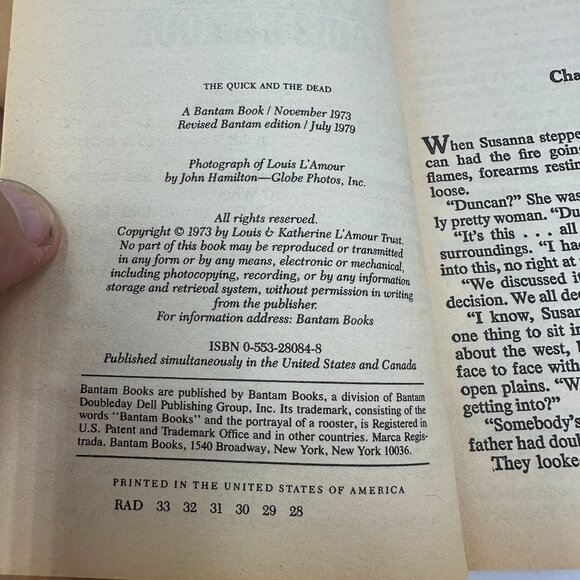 The Quick And The Dead By Louis LAmour 1979 Paperback Revised Edition Bantam - Picture 4 of 4